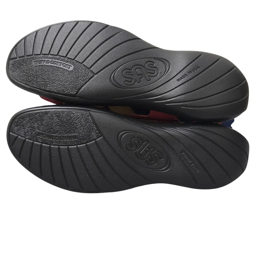 SAS Laguna Sandals Womens 10.5 N Narrow Cabernet Metallic Red Leather USA NIB